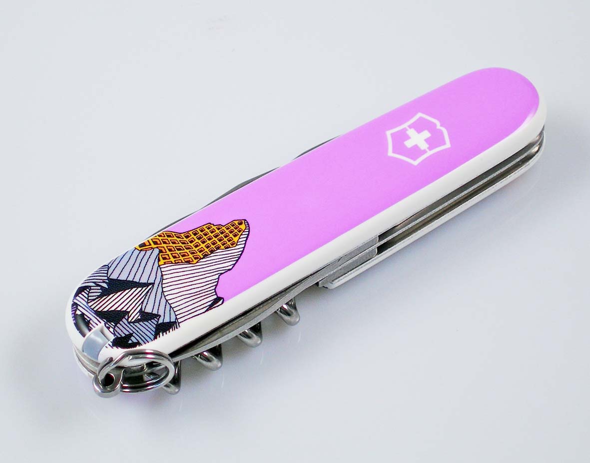 Swiss Army Knife With Old Car On Side Swiss Army Knife With Old Car On Side