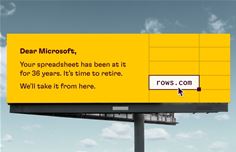 Rows billboard outside Microsoft offices