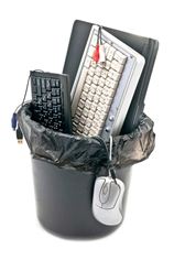 Computer in bin Computer in bin