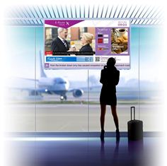 Exterity display solution featuring Ekioh technology in an airport Exterity display solution featuring Ekioh technology in an airport