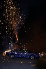 Ferrari 400i in flames Ferrari 400i in flames