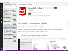 The extension manager inside SQL Operations Studio The extension manager inside SQL Operations Studio
