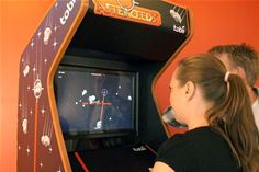 EyeAsteroids arcade game 1 EyeAsteroids arcade game 1