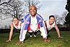 Kriss Akabusi with Army PTI's