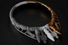 Scanning result of the CultArm3D: Golden necklace of Celtic ruler – 400 BC; left to right: wireframe, solid, textured. Exhibit of the Keltenwelt am Glauberg (© Fraunhofer IGD)