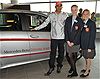 Lewis Hamilton and local school kids